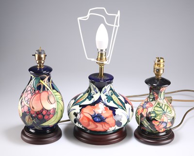 Lot 173 - THREE MODERN MOORCROFT POTTERY TABLE LAMPS