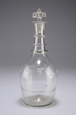 Lot 14 - AN IRISH GLASS DECANTER, PROBABLY CORK, CIRCA 1810