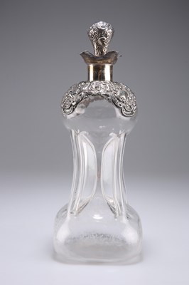 Lot 358 - A VICTORIAN SILVER-MOUNTED GLUG-GLUG DECANTER