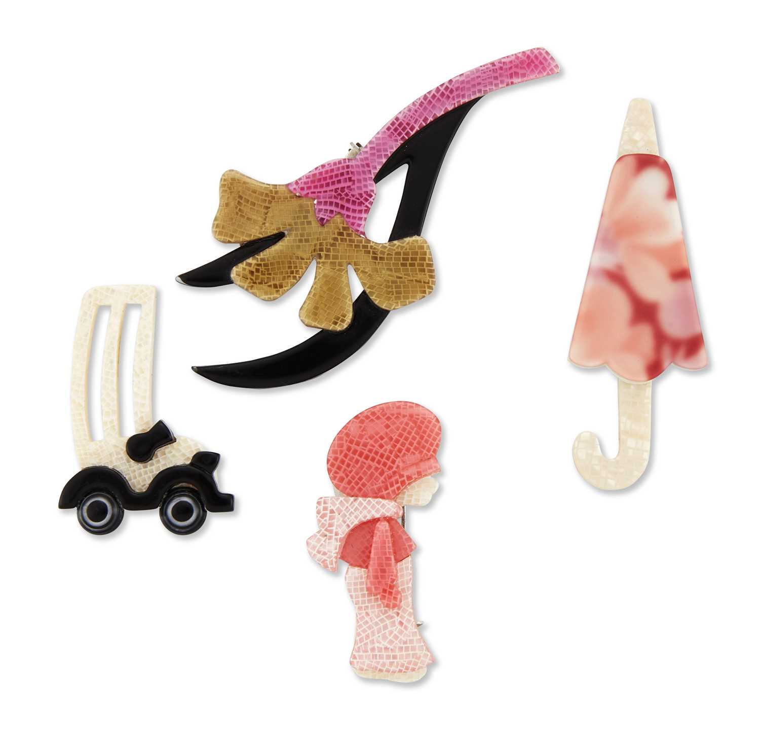 Broche Vintage Léa Stein Colombine - Couleur Blanc - Occasion