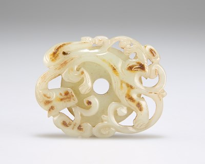 Lot 3015 - A PIERCED JADE PLAQUE