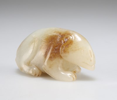 Lot 3089 - A CARVED JADE ANIMAL