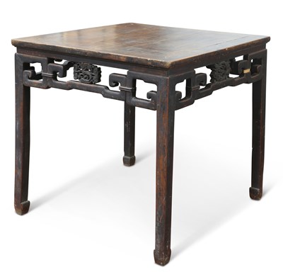 Lot 1183 - A CHINESE STAINED ELM TABLE, EARLY 20TH CENTURY