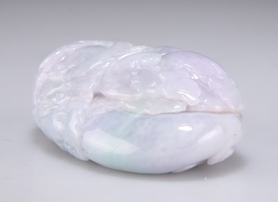 Lot 3057 - A CHINESE CARVED SMALL WHITE JADE 'DRAGON' BOULDER