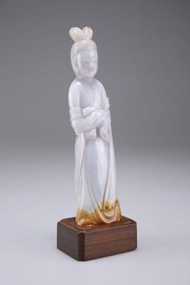 Lot 3161 - A CHINESE JADEITE STANDING FIGURE