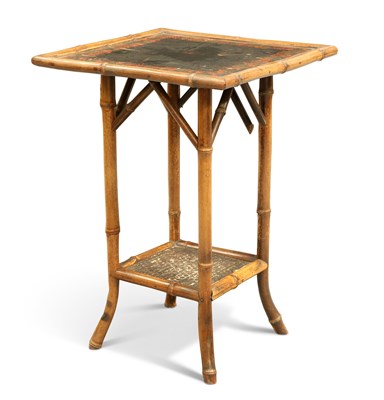 Lot 1364 - AN AESTHETIC BAMBOO AND LACQUERED OCCASIONAL TABLE, LATE 19TH CENTURY