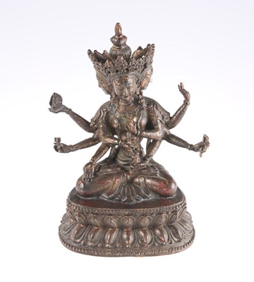 Lot 3113 - A CHINESE BRONZE FIGURE OF GUANYIN