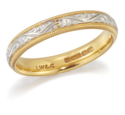 Lot 1608 - A 22 CARAT GOLD BAND RING