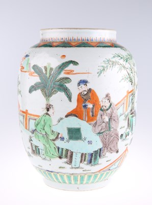 Lot 3134 - A CHINESE FAMILLE VERTE VASE