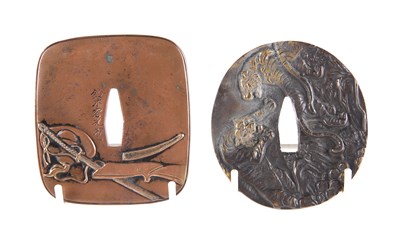 Lot 3055 - TWO JAPANESE BRONZE TSUBAS