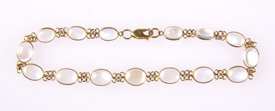 Lot 2340 - A MOONSTONE BRACELET