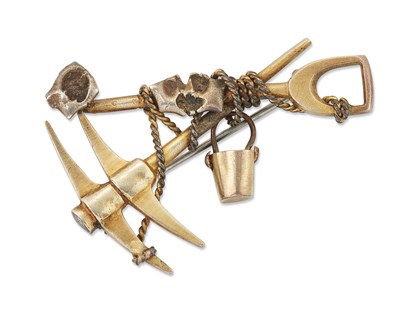 Lot 2286 - A LATE 19TH CENTURY SOUTH AFRICAN GOLD MINING BROOCH