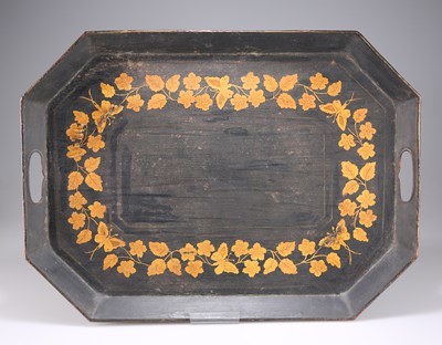 Lot 321 - A 19TH CENTURY TÔLEWARE TRAY