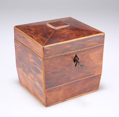 Lot 1452 - AN EARLY 19TH CENTURY MAHOGANY TEA CADDY