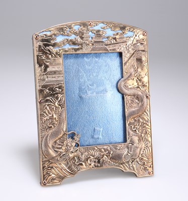 Lot 3045 - A CHINESE PATINATED METAL PHOTOGRAPH FRAME, CIRCA 1900