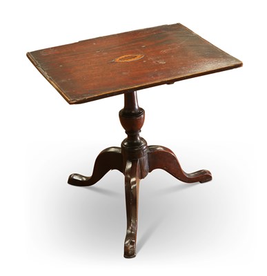 Lot 607 - A GEORGE III MAHOGANY MINIATURE TRIPOD TABLE