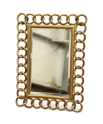 Lot 305 - A VICTORIAN BRASS LINKED-RING MIRROR