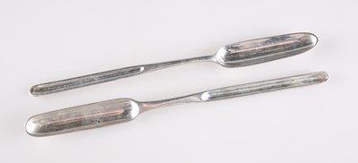 Lot 1233 - TWO GEORGE III SILVER MARROW SCOOPS