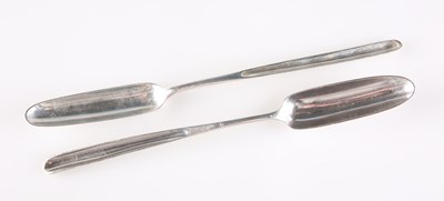 Lot 428 - TWO GEORGE III SILVER MARROW SCOOPS