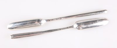Lot 428 - TWO GEORGE III SILVER MARROW SCOOPS