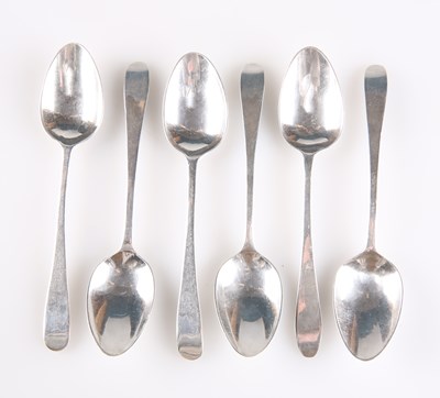 Lot 1223 - A SET OF SIX GEORGE III SILVER TEASPOONS