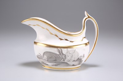 Lot 72 - A SPODE PORCELAIN BAT PRINTED CREAM JUG, CIRCA 1810-15