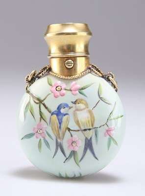 Lot 1027 - A VICTORIAN PORCELAIN SCENT FLASK