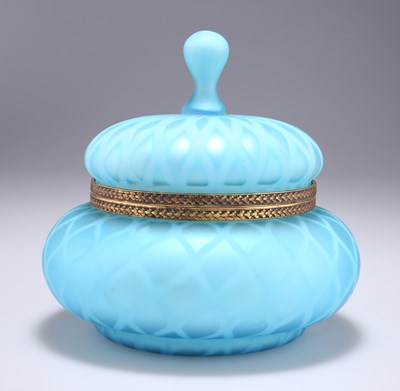 Lot 19 - A LATE VICTORIAN GLASS JAR, OF WEBB'S BURMESE TYPE