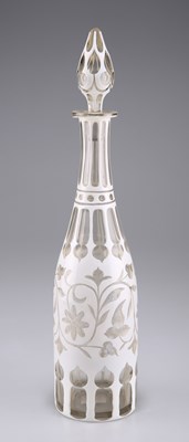 Lot 17 - A 19TH CENTURY BOHEMIAN OVERLAY GLASS DECANTER