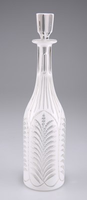 Lot 15 - A 19TH CENTURY BOHEMIAN OVERLAY GLASS DECANTER