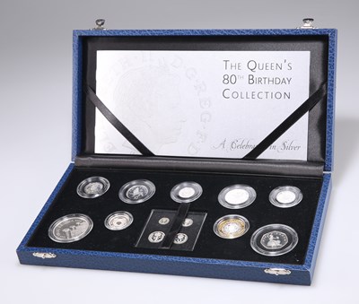 Lot 420 - 'THE QUEEN'S 80TH BIRTHDAY COLLECTION, A CELEBRATION IN SILVER' PROOF COIN SET