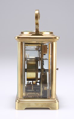 Lot 521 - A BRASS-CASED CARRIAGE CLOCK WITH AN INTEGRAL WEATHER STATION, CIRCA 1900