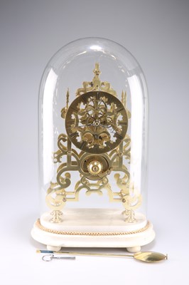 Lot 523 - A BRASS SKELETON CLOCK