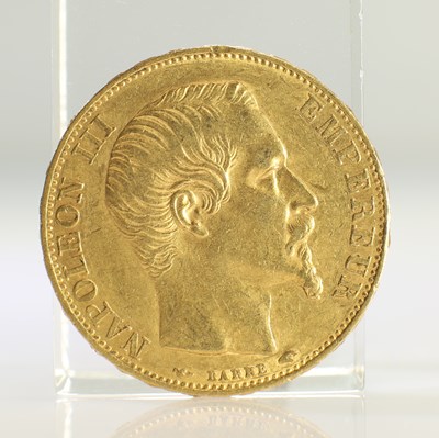 Lot 416 - 1855 FRENCH GOLD COIN, 20 FRANCS - NAPOLEON III BARE HEAD