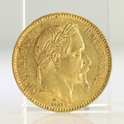 Lot 431 - 1866 FRENCH GOLD COIN, 20 FRANCS - NAPOLEON III LAUREATE HEAD