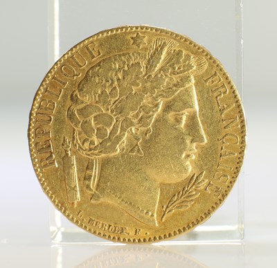 Lot 429 - 1851 FRENCH GOLD COIN, 20 FRANCS - CERES