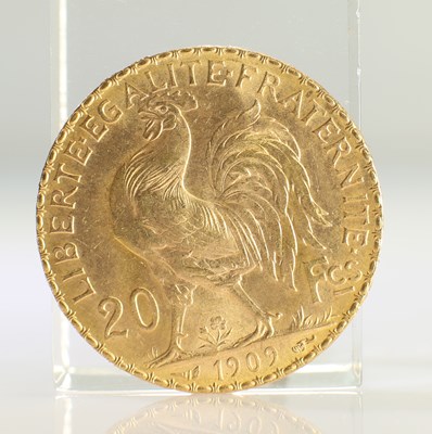 Lot 433 - 1909 FRENCH GOLD COIN, 20 FRANCS - MARIANNE ROOSTER