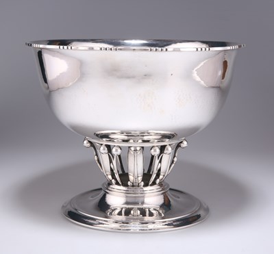 Lot 1106 - GEORG JENSEN: A DANISH STERLING SILVER PEDESTAL BOWL, CIRCA 1930