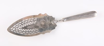 Lot 1339 - A GEORGE III SILVER FISH SLICE