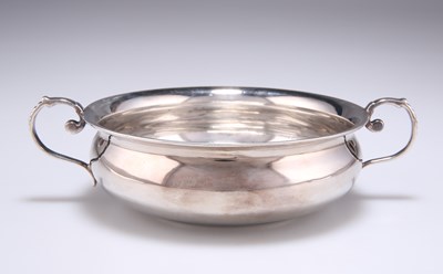 Lot 1370 - A LATE VICTORIAN SILVER SHALLOW TWO-HANDLED BOWL