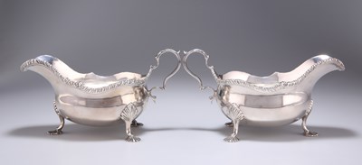 Lot 1297 - A PAIR OF GEORGE V SILVER SAUCEBOATS