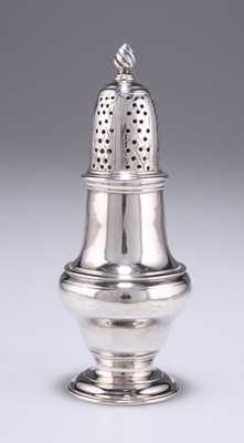 Lot 1188 - A GEORGE III SILVER SUGAR CASTER