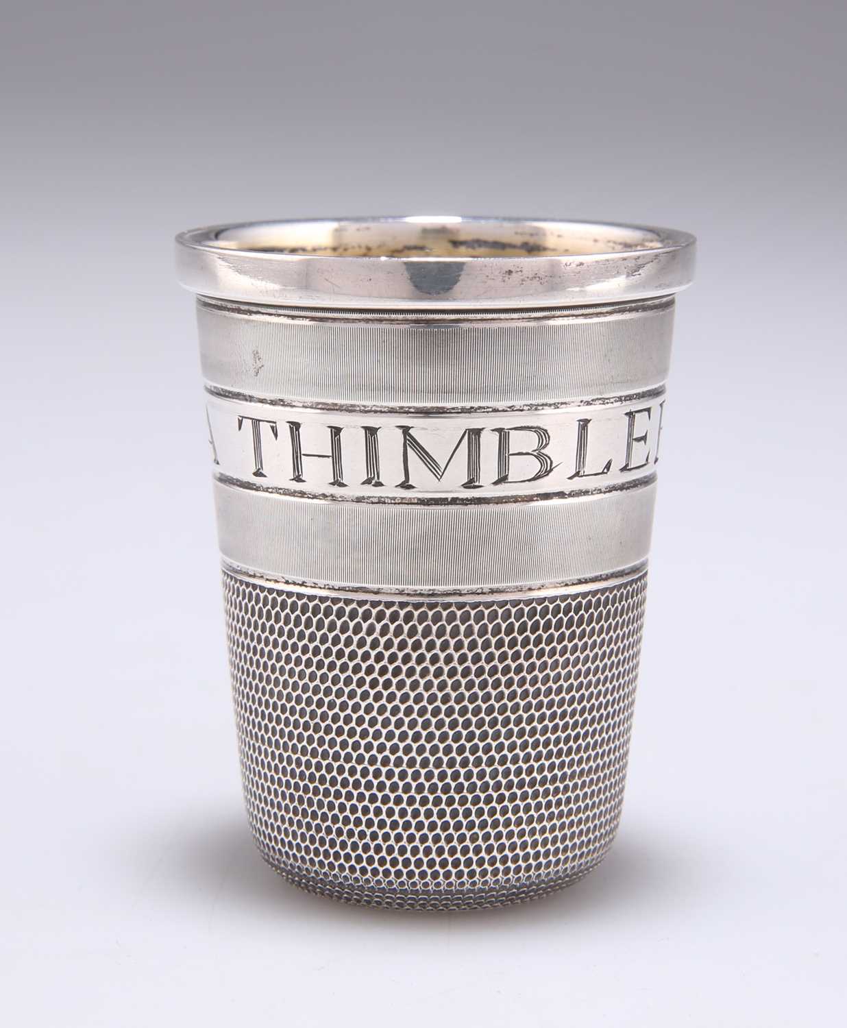 Lot 1090 - AN ELIZABETH II SILVER THIMBLE CUP