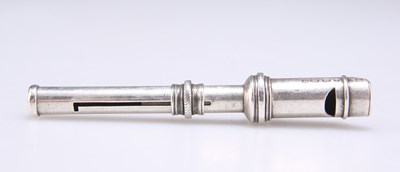 Lot 1219 - A VICTORIAN SILVER COMBINATION WHISTLE AND PROPELLING PENCIL