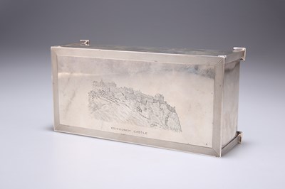 Lot 1031 - SCOTTISH INTEREST: A GEORGE V CASTLE-TOP DRESSING TABLE BOX