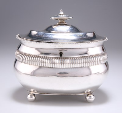 Lot 1235 - A GEORGE III SILVER DOUBLE TEA CADDY