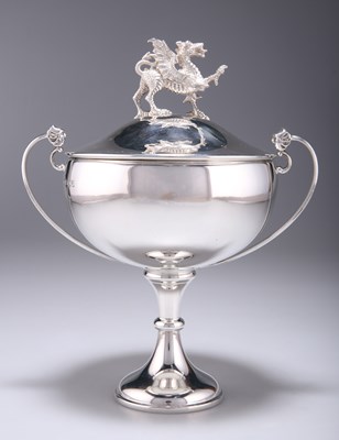 Lot 1087 - AN ELIZABETH II SILVER SHOOTING TROPHY CUP AND COVER