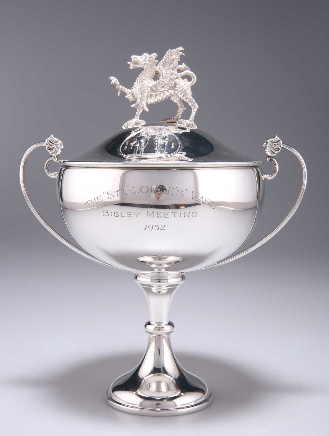 Lot 1087 - AN ELIZABETH II SILVER SHOOTING TROPHY CUP AND COVER