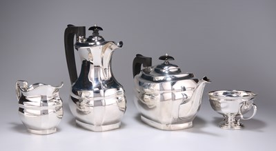 Lot 1262 - A GEORGE VI SILVER THREE-PIECE TEA SERVICE