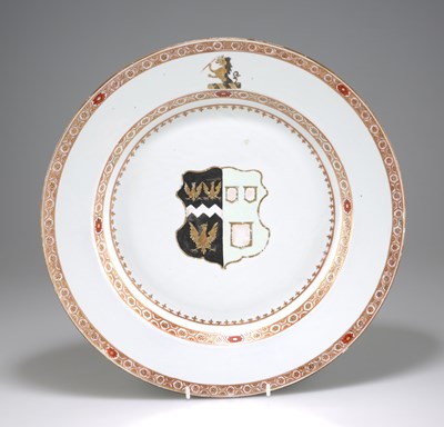 Lot 218 - A CHINESE ARMORIAL PORCELAIN DISH, YONGZHENG, CIRCA 1730-35